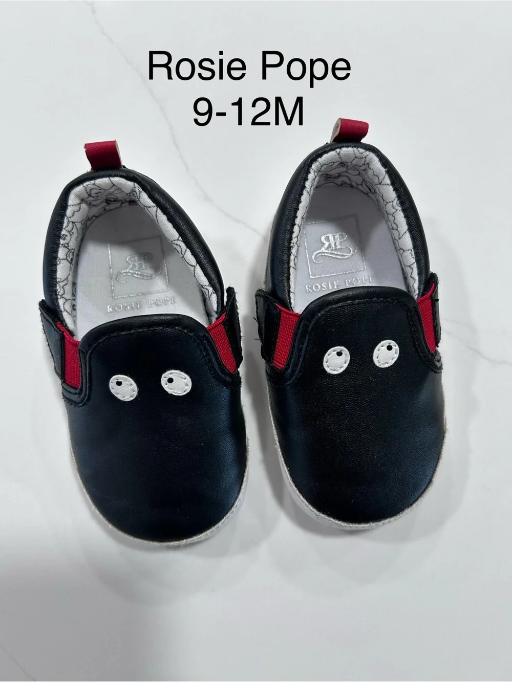 Rosie Pope Black and Red Slip-On Kids Shoes